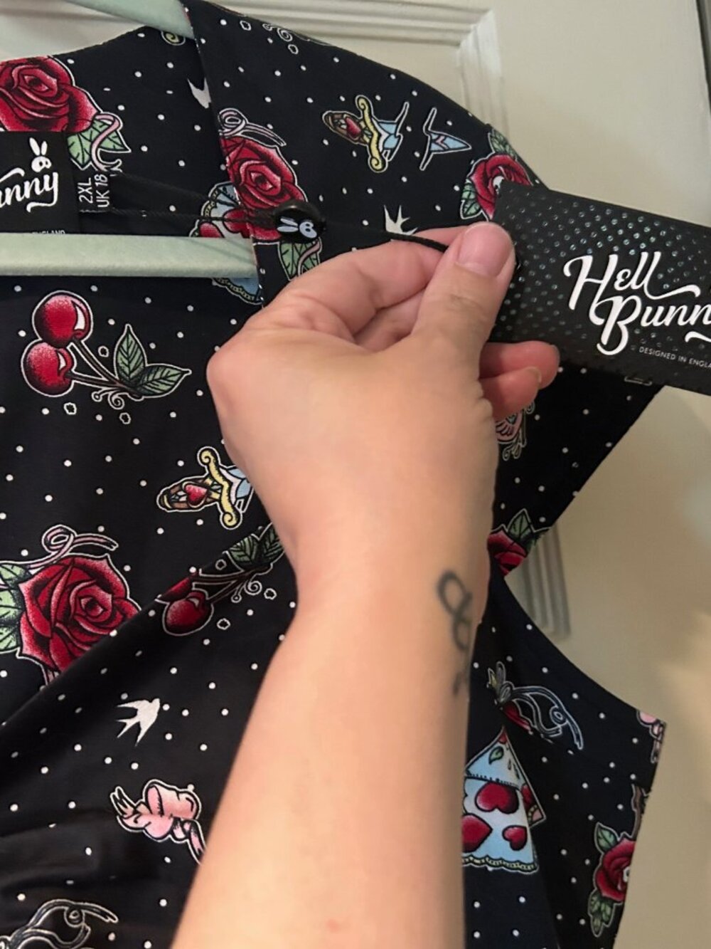 NWT Hell Bunny vintage Carlotta dress tattoo pinup rockabilly 2XL - Picture 4 of 4